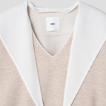 KUHO Knit Detail V-Neck T-Shirt - Ivory