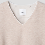 KUHO Knit Detail V-Neck T-Shirt - Ivory