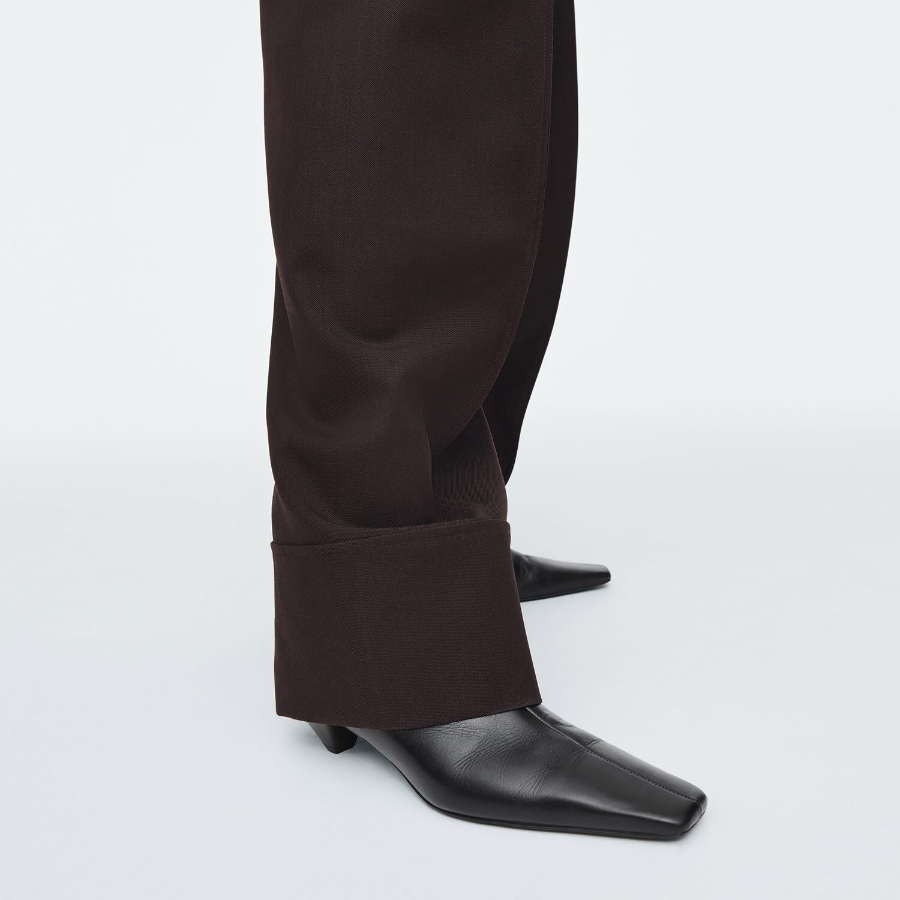 COS Turn-Up Wool Blend Trouser – Brown