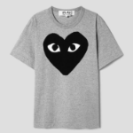 Black Heart Print T-Shirt — Grey