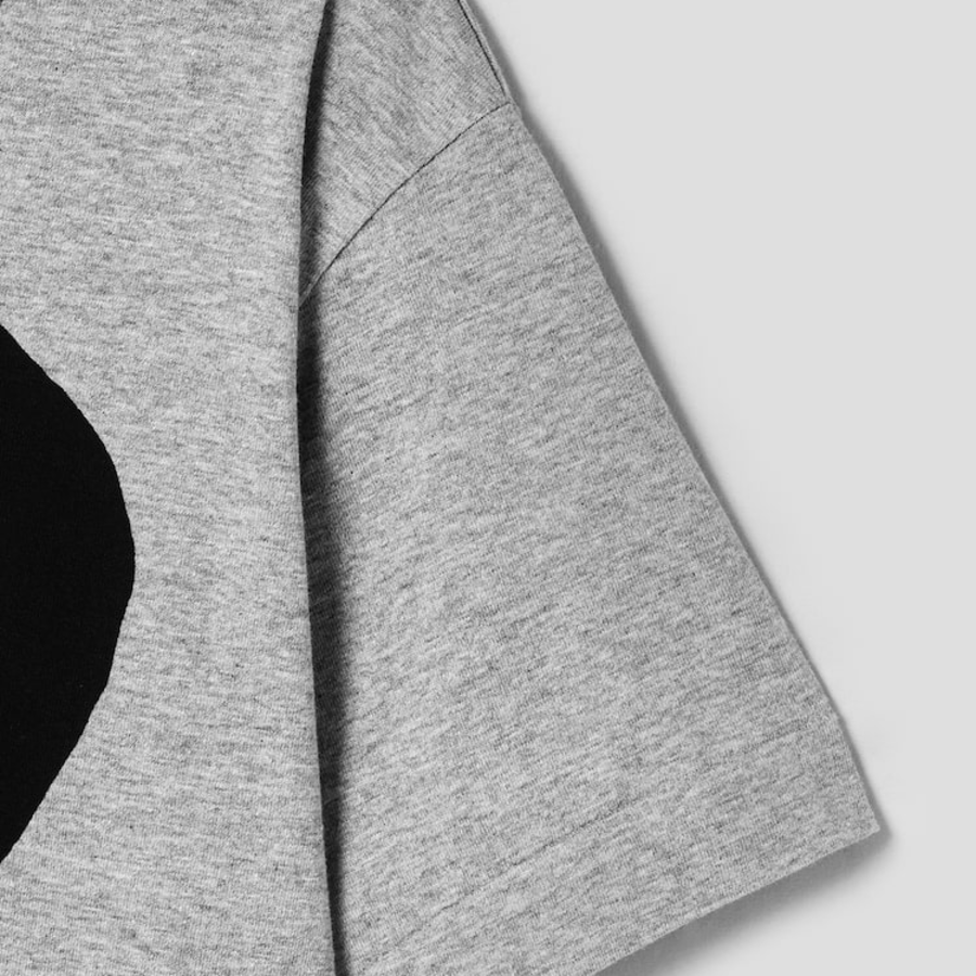 Black Heart Print T-Shirt — Grey