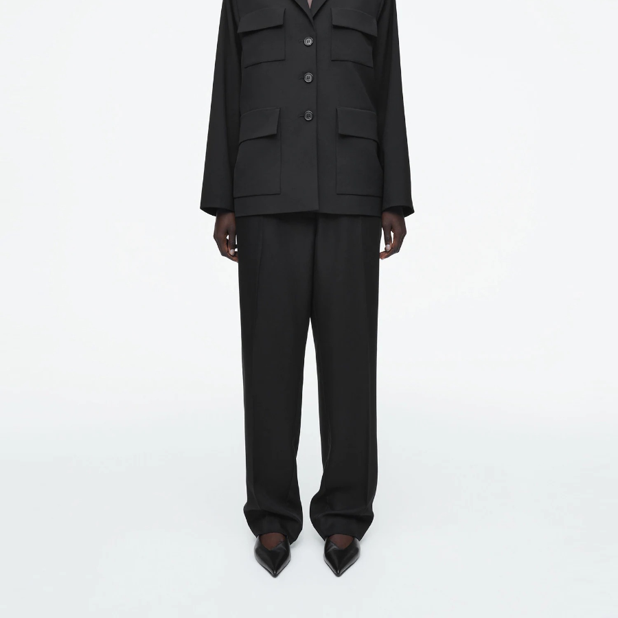 COS Elastic Straight-Leg Trouser – Black