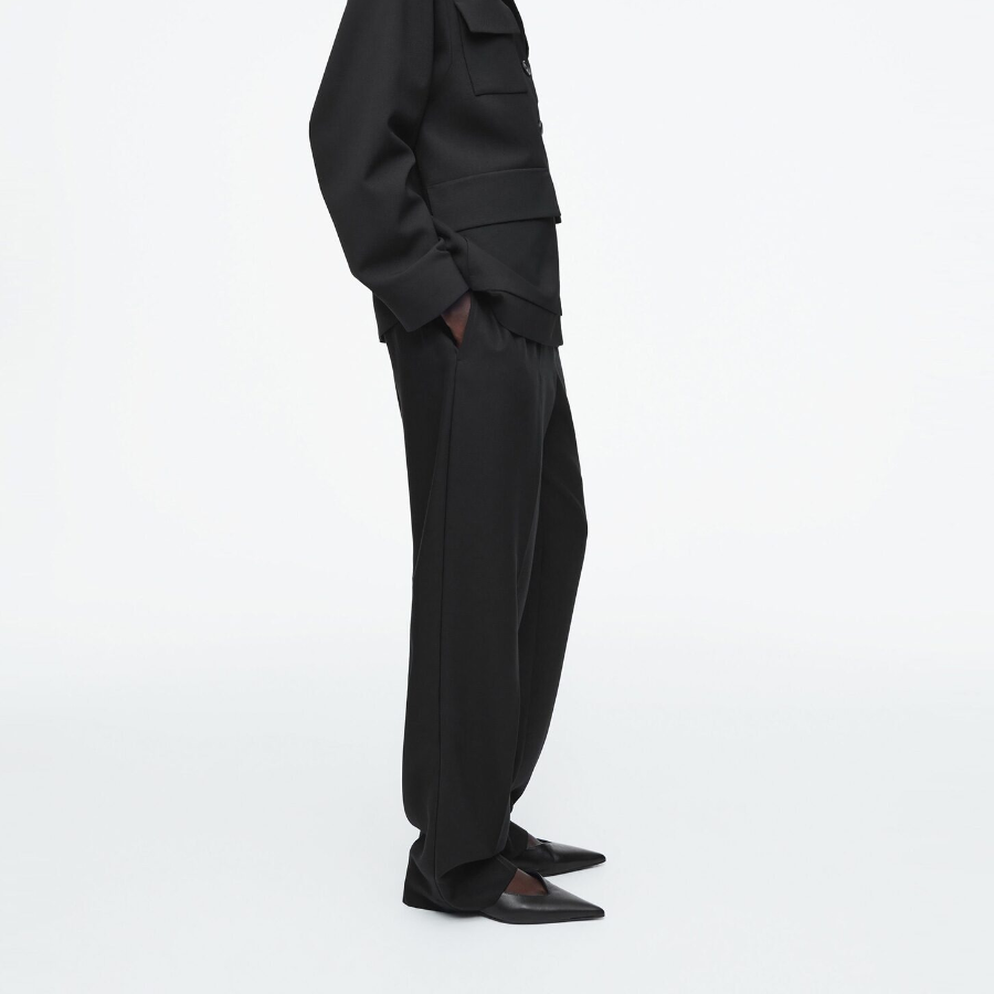 COS Elastic Straight-Leg Trouser – Black