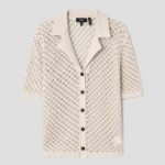 Theory Women Sheen Cotton Camp Shirt Cardigan - Almond