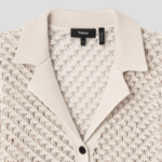 Theory Women Sheen Cotton Camp Shirt Cardigan - Almond