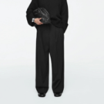 COS Relaxed Twill Wide-Leg Trouser – Black