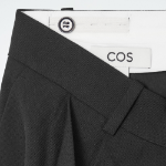 COS Relaxed Twill Wide-Leg Trouser – Black