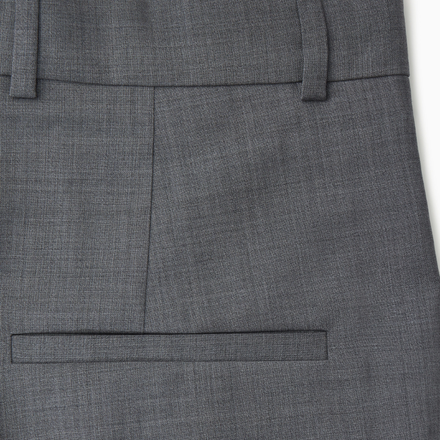 COS Relaxed Tailored Wool Wide Leg Trousers – Grey Melange