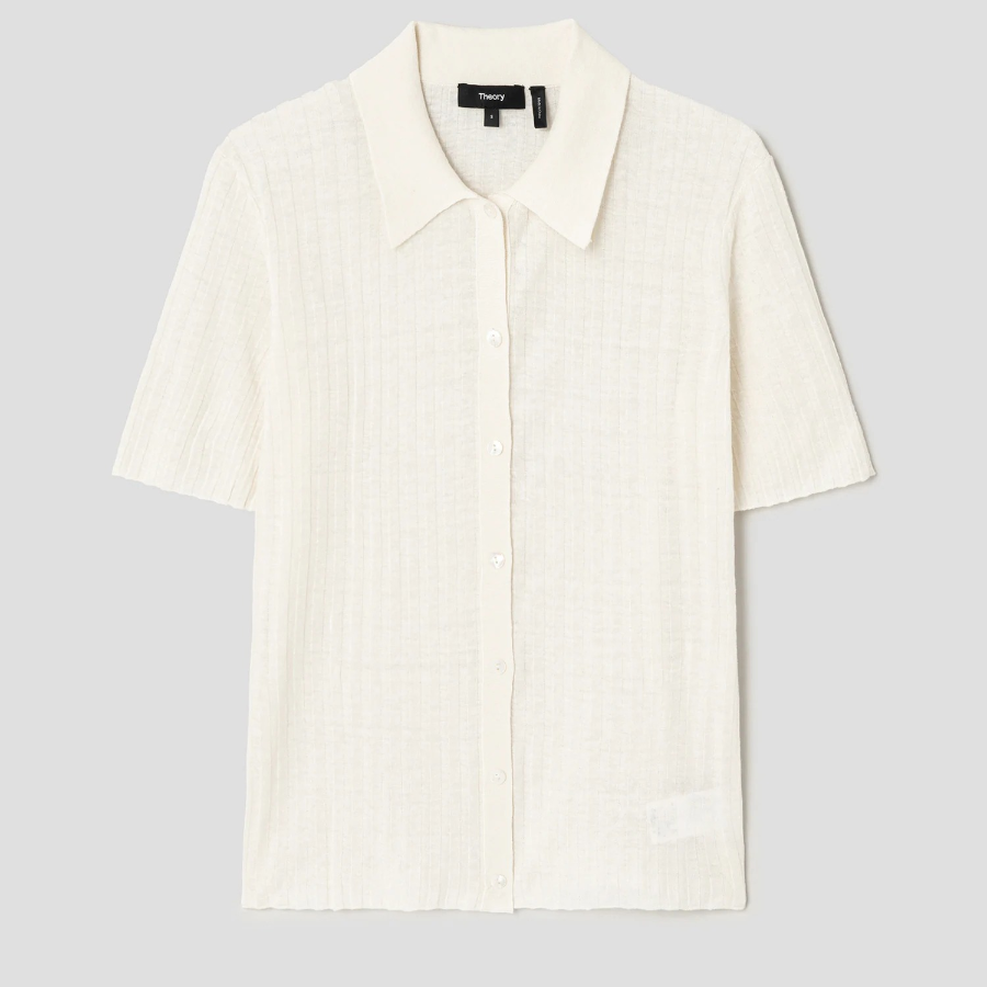 Theory Women Neo Sag Harbor Rib Cardigan - Bone