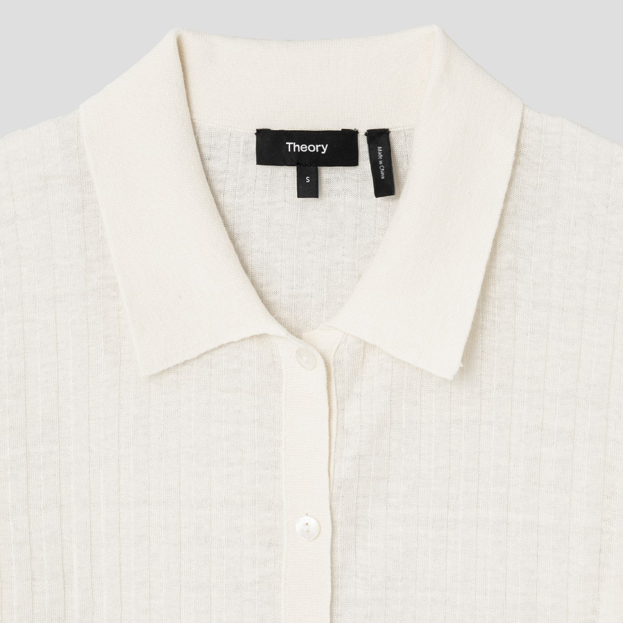 Theory Women Neo Sag Harbor Rib Cardigan - Bone