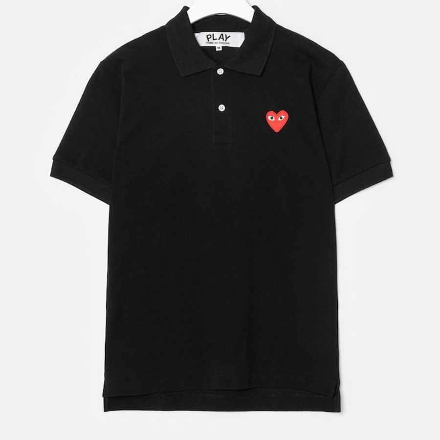 Red Heart Wappen Polo Shirt — Black