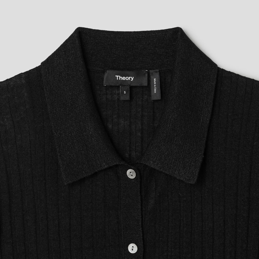 Theory Women Neo Sag Harbor Rib Cardigan - Black