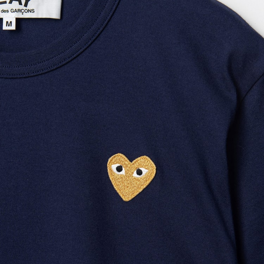 Gold Heart Wappen T-Shirt — Navy