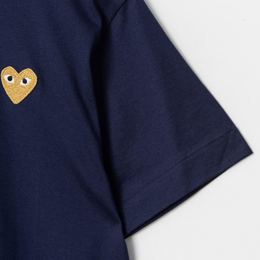 Gold Heart Wappen T-Shirt — Navy