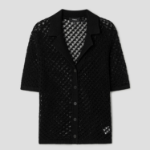 Theory Women Sheen Cotton Camp Shirt Cardigan - Black