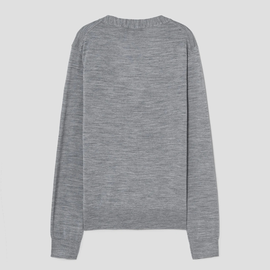 Theory Women Regal Wool Vneck Cardigan - Cool Heather Grey