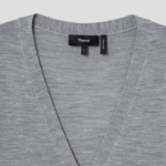 Theory Women Regal Wool Vneck Cardigan - Cool Heather Grey