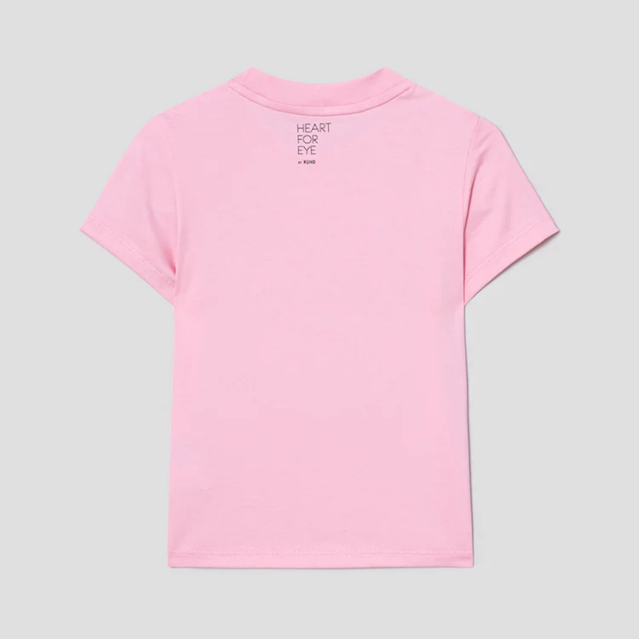 KUHO [HEART FOR EYE] Kids Regular T-Shirts (Artwork) – Light Pink