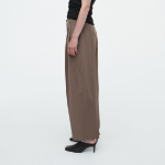 COS Pleated Barrel Leg Wool Blend Trousers – Mole
