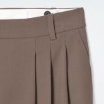 COS Pleated Barrel Leg Wool Blend Trousers – Mole