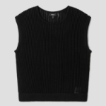 Theory Women Sheen Cotton Easy Vest - Black