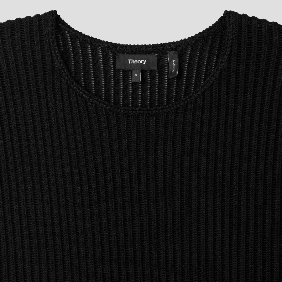 Theory Women Sheen Cotton Easy Vest - Black