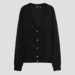 Theory Women Regal Wool Vneck Cardigan - Black