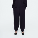 COS Merino Wool Barrel Leg Trousers – Navy