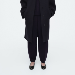 COS Merino Wool Barrel Leg Trousers – Navy