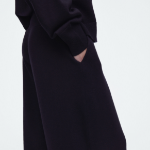 COS Merino Wool Barrel Leg Trousers – Navy