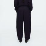 COS Merino Wool Barrel Leg Trousers – Navy