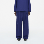 COS Relaxed Twill Wide Leg Trousers – Blue