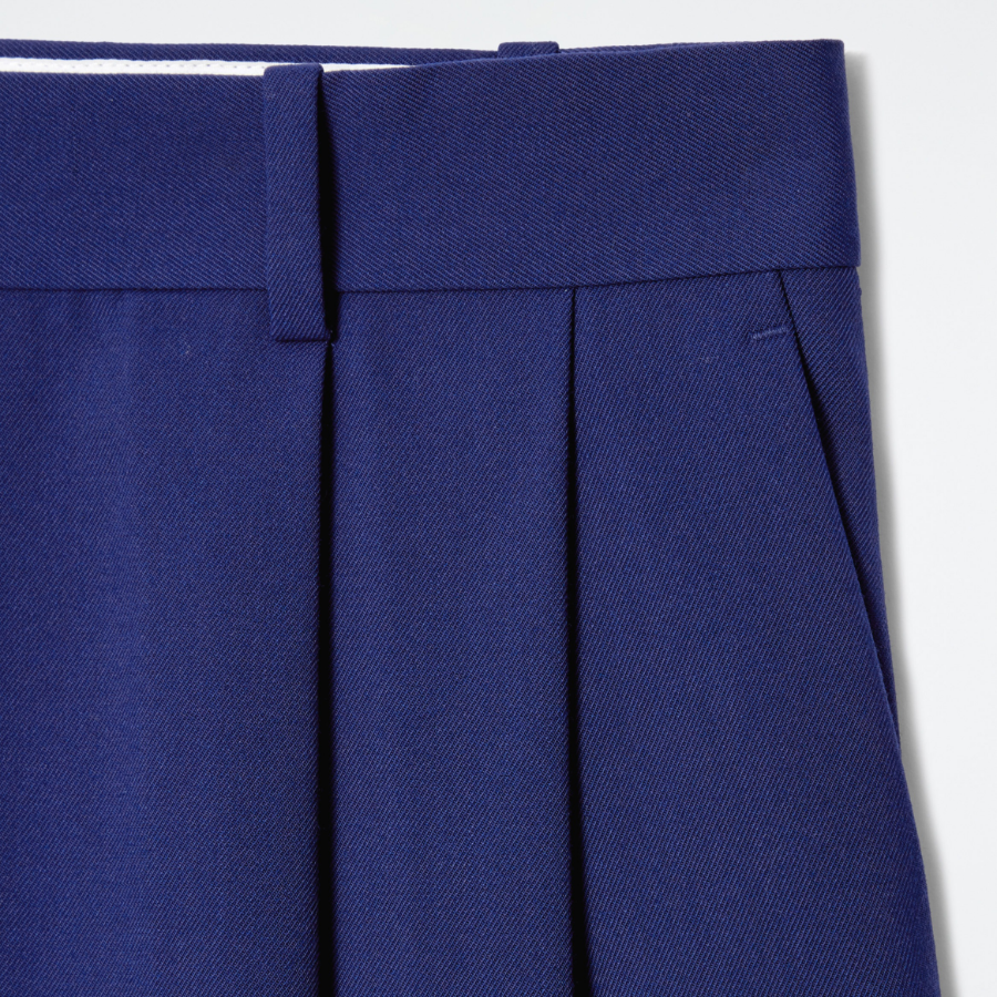 COS Relaxed Twill Wide Leg Trousers – Blue