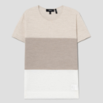 Theory Women Regal Wool Color Block Tee - Pale Sand Multi