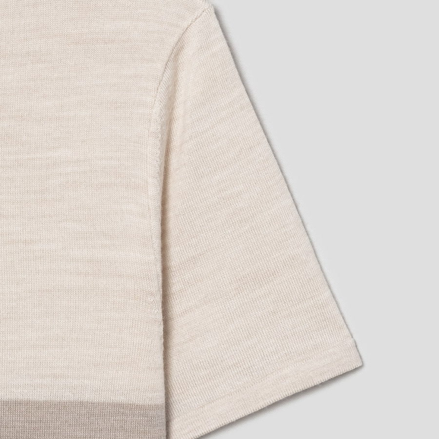 Theory Women Regal Wool Color Block Tee - Pale Sand Multi