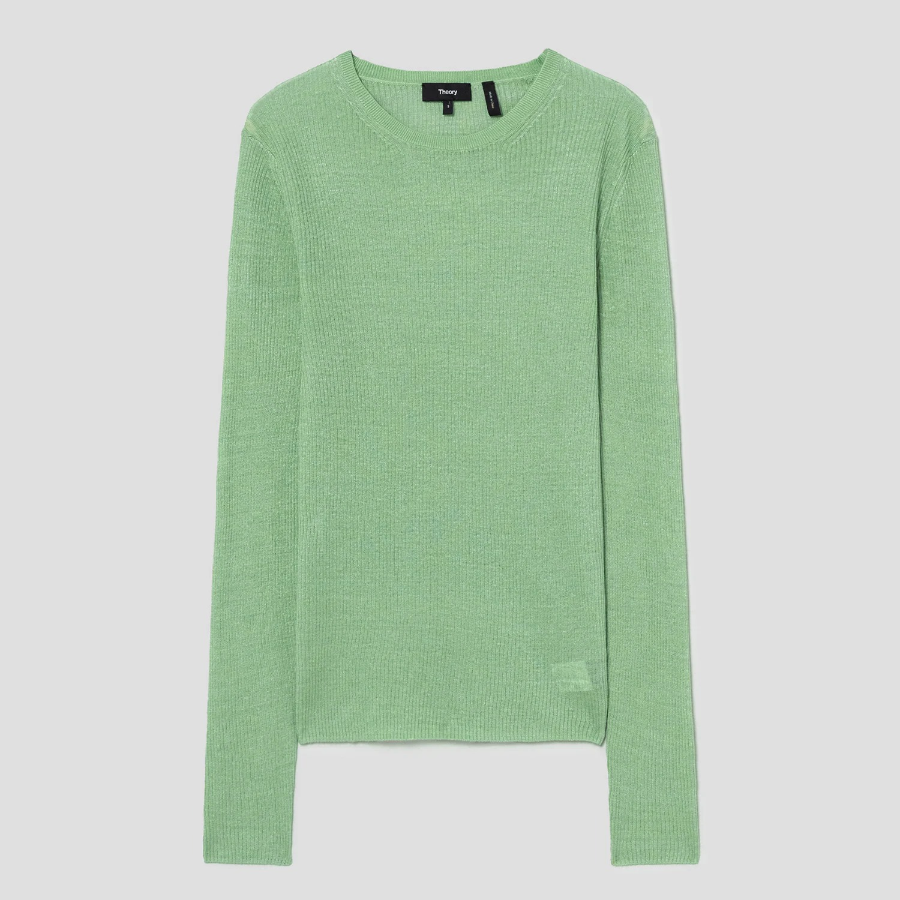 Theory Women Neo Sag Harbor Sheer Rib Pullover - Meadow