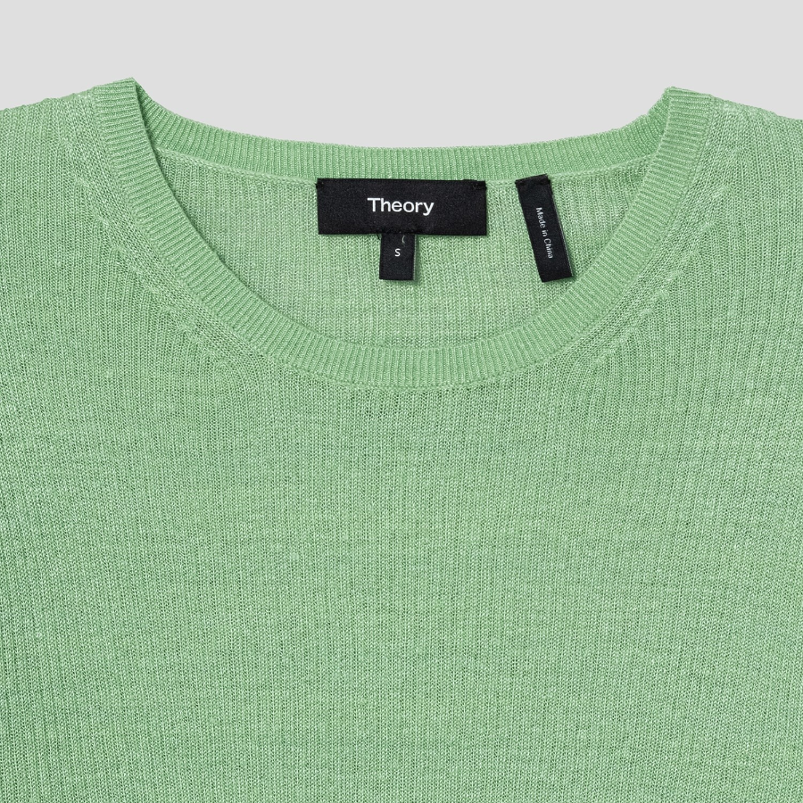 Theory Women Neo Sag Harbor Sheer Rib Pullover - Meadow