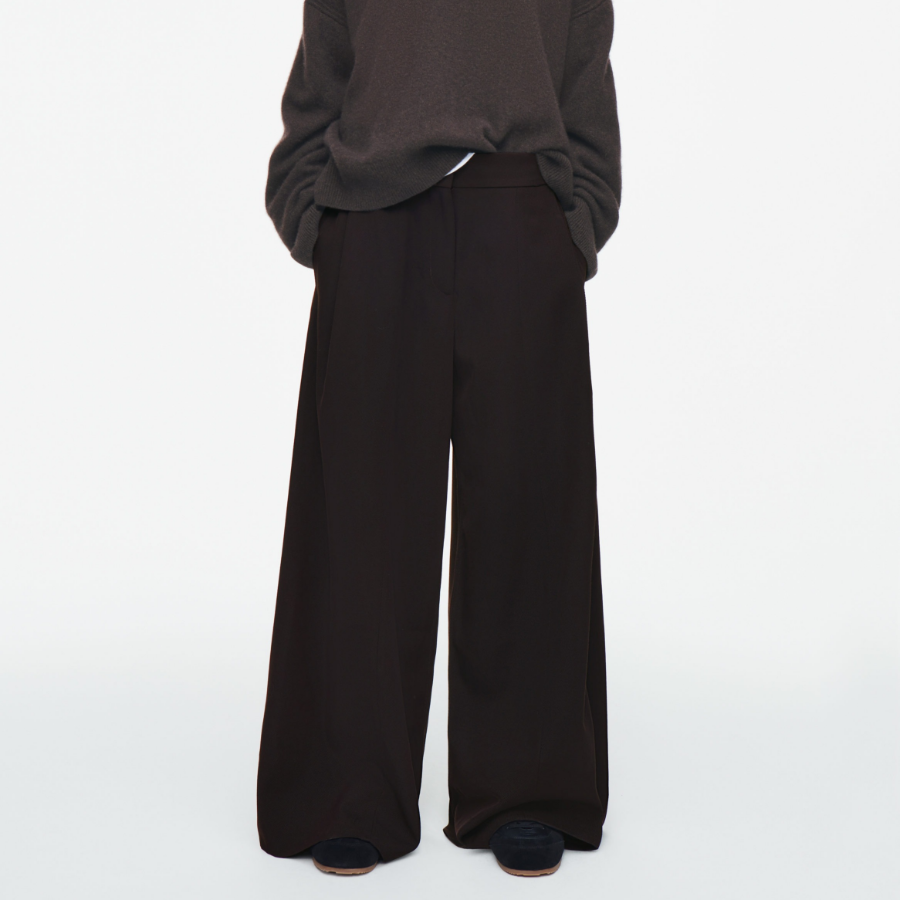 COS Relaxed Wool Blend Wide Leg Trousers