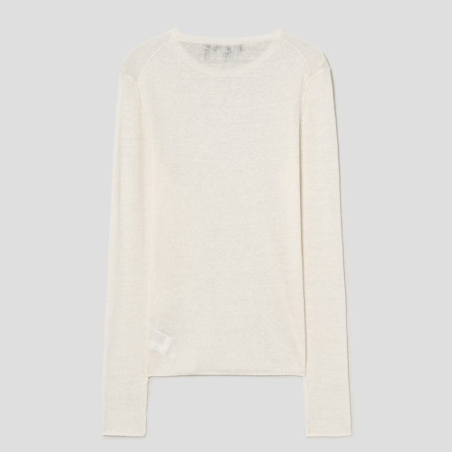 Theory Women Neo Sag Harbor Sheer Rib Pullover - Bone