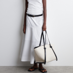 COS Panel Cotton Midi Skirt – White