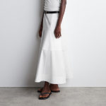 COS Panel Cotton Midi Skirt – White