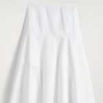 COS Panel Cotton Midi Skirt – White
