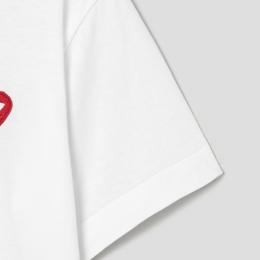 Pink Wappen Pastel Heart Print T-Shirt — White