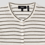 Theory Women Neo Sag Harbor Crop Stripe Cardigan - Light Parchment Multi
