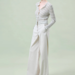 Theory Women Neo Sag Harbor Crop Stripe Cardigan - Light Parchment Multi