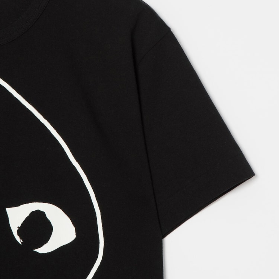 Upside Down White Heart Sketch T-Shirt — Black