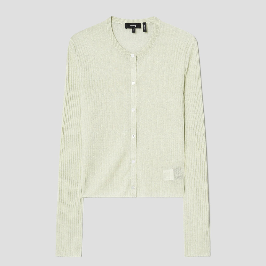 Theory Women Neo Sag Harbor Crop Cardigan - Aloe