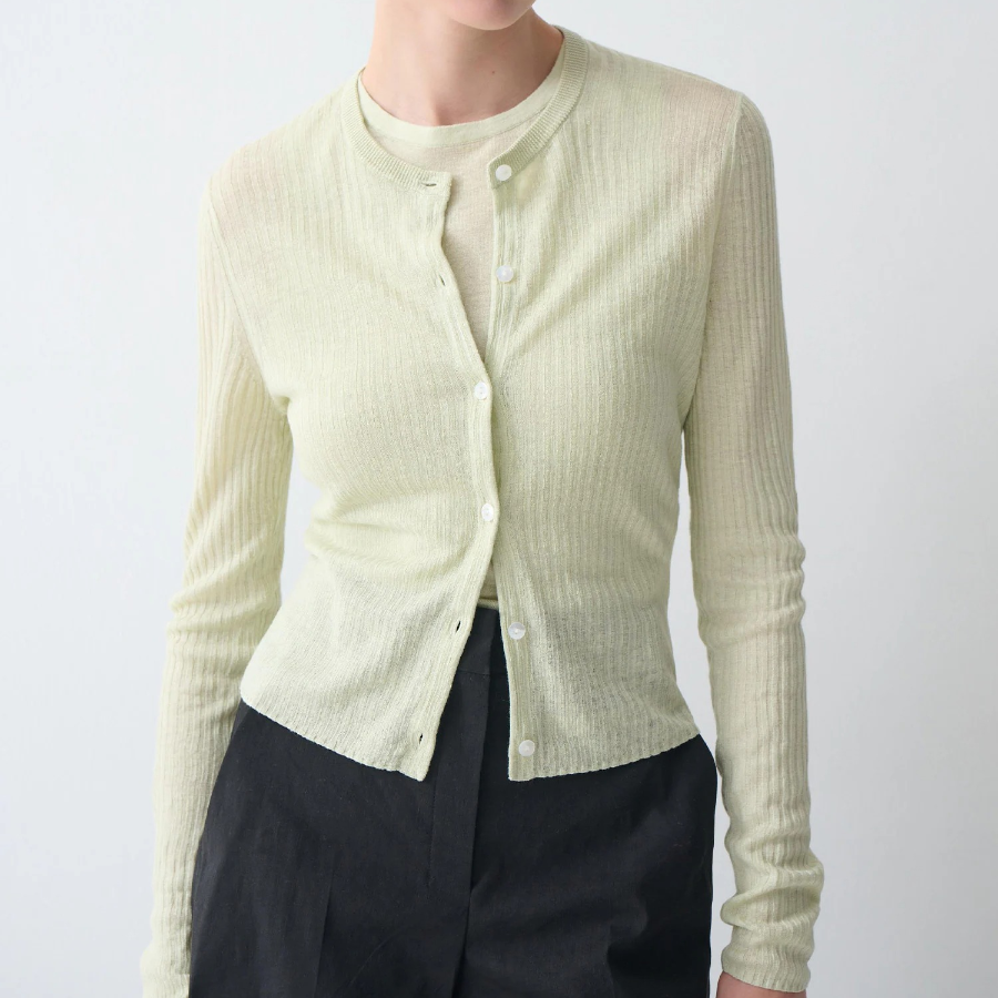 Theory Women Neo Sag Harbor Crop Cardigan - Aloe