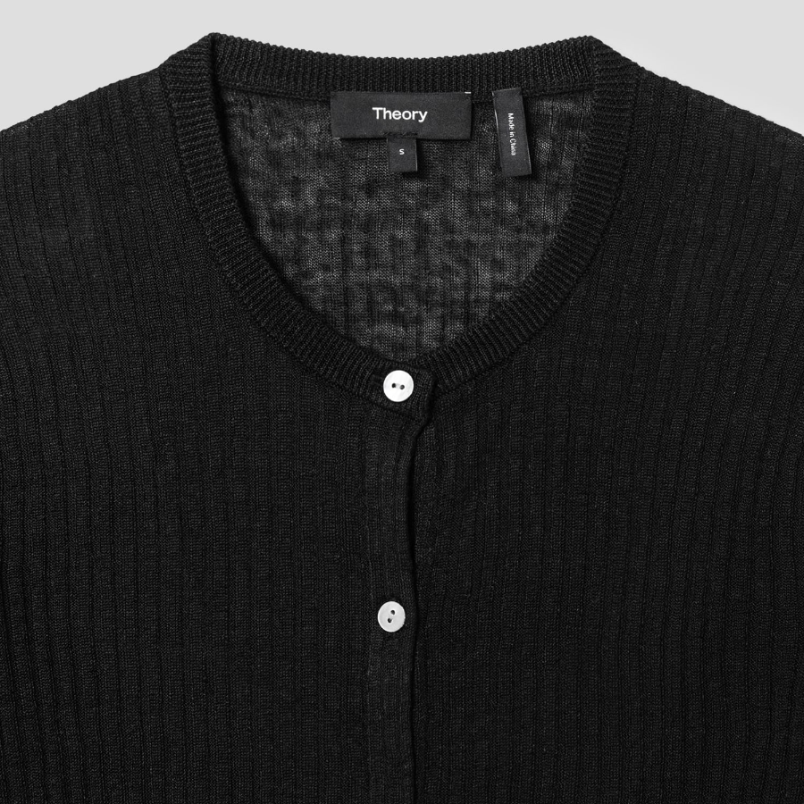 Theory Women Neo Sag Harbor Crop Cardigan - Black