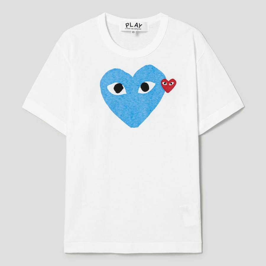 Blue Wappen Heart T-Shirt — White